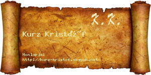Kurz Kristóf névjegykártya
