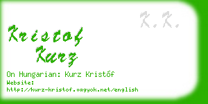 kristof kurz business card