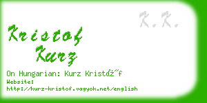 kristof kurz business card